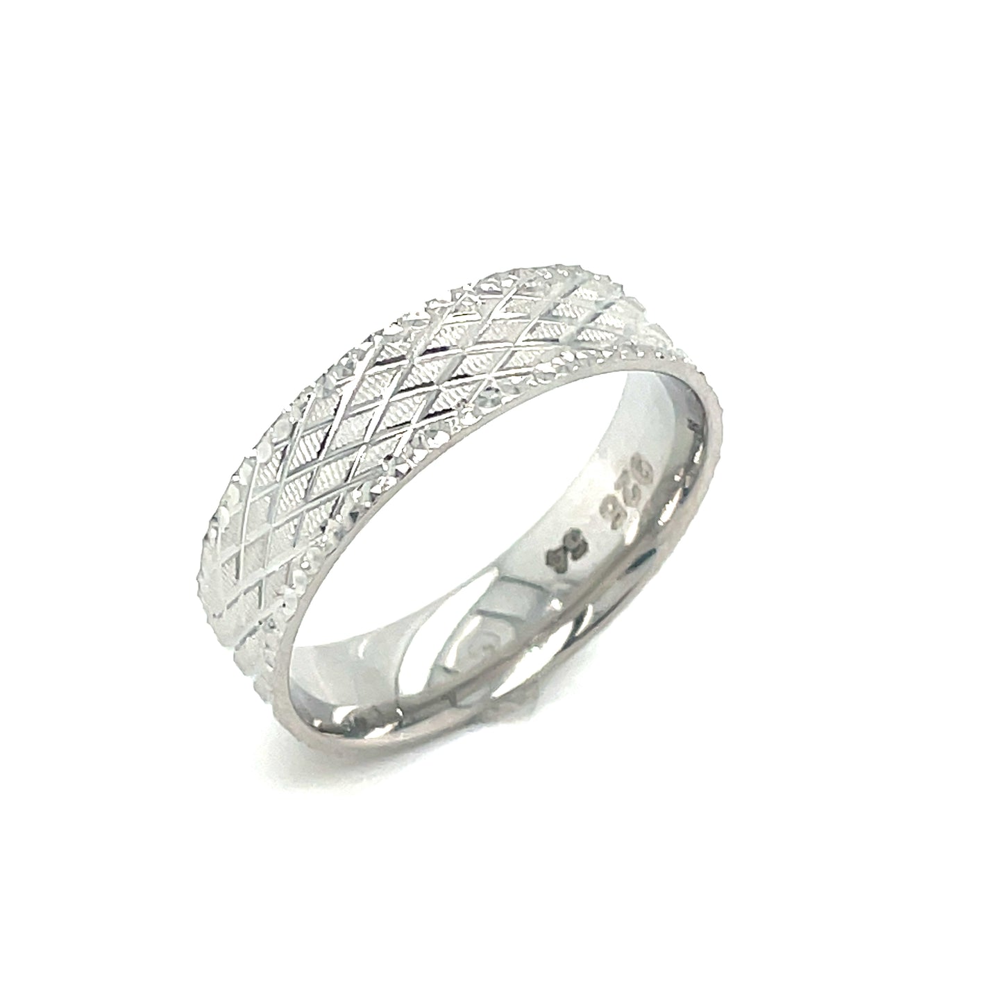 Sterling Silver Gents Diamond Cut Milgrain Edge Ring