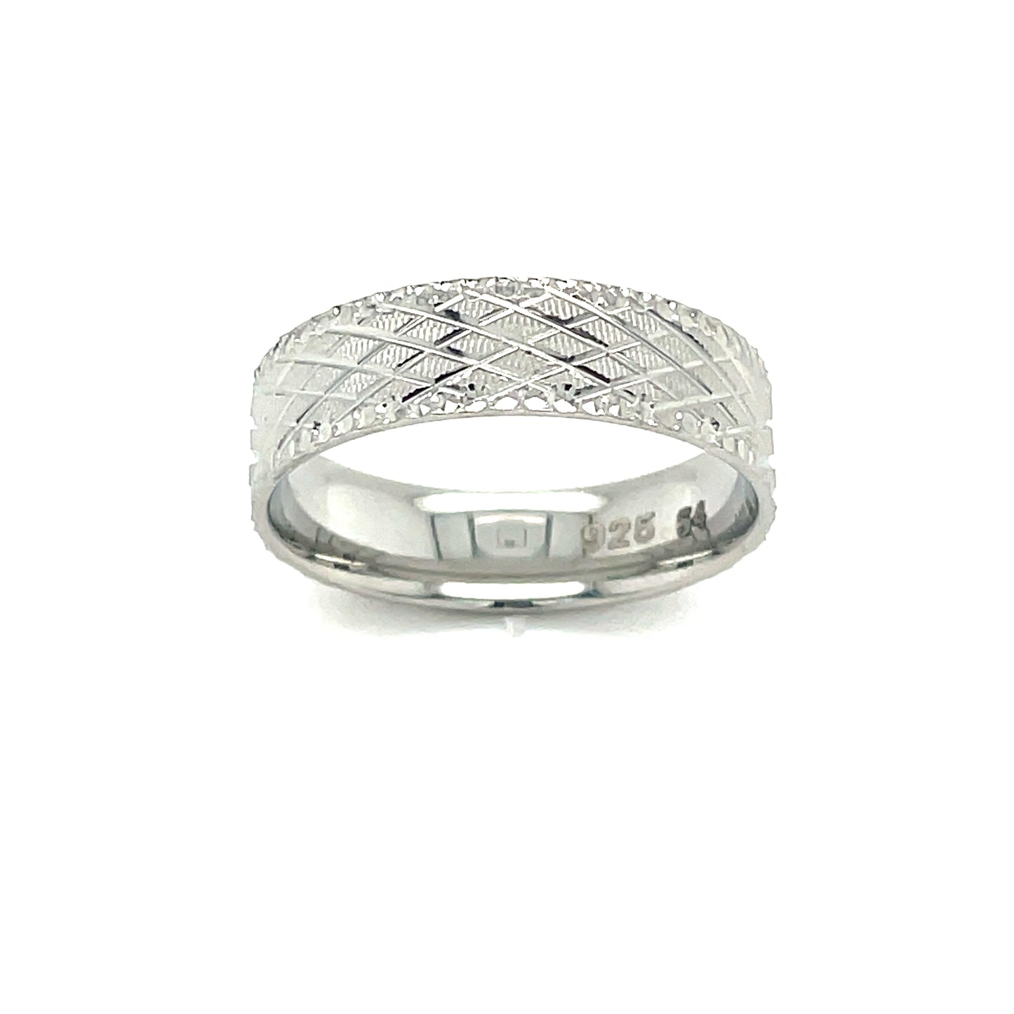 Sterling Silver Gents Diamond Cut Milgrain Edge Ring