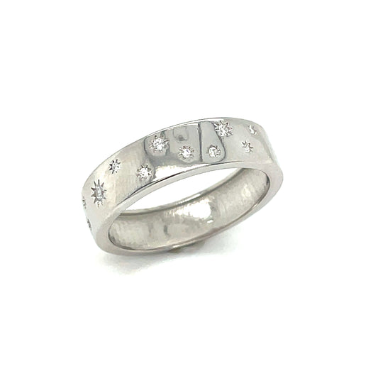 Sterling Silver 5mm Ring with CZ Star Inset