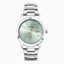 Ladies Sekonda Stainless Steel Mint Face With Date Watch