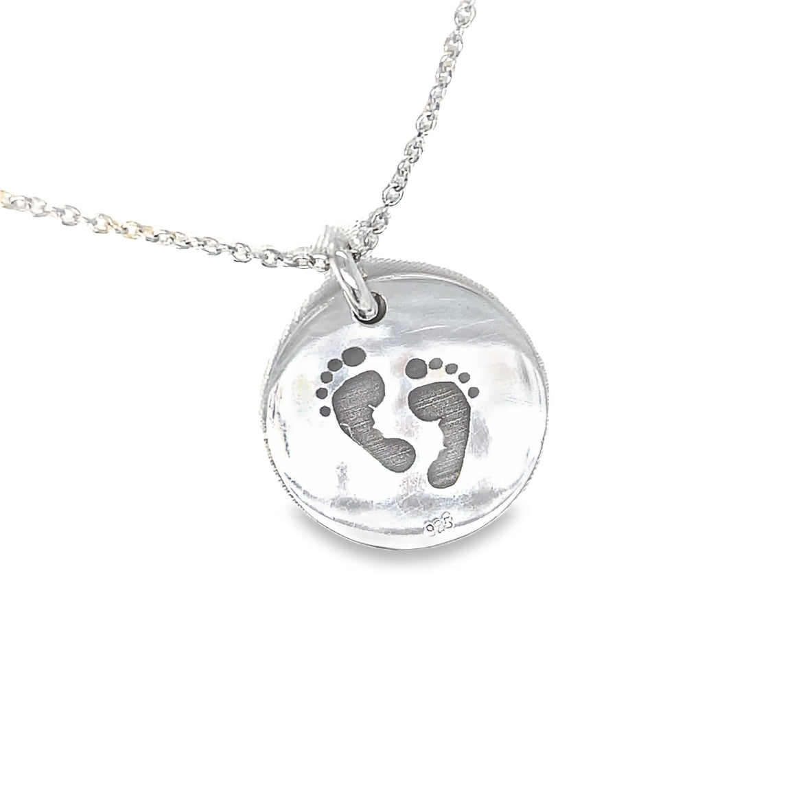Sterling Silver Rnd 19mm Footprint disc ( Engravable )
