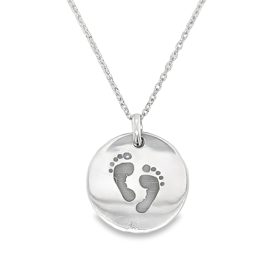 Sterling Silver Rnd 19mm Footprint disc ( Engravable )