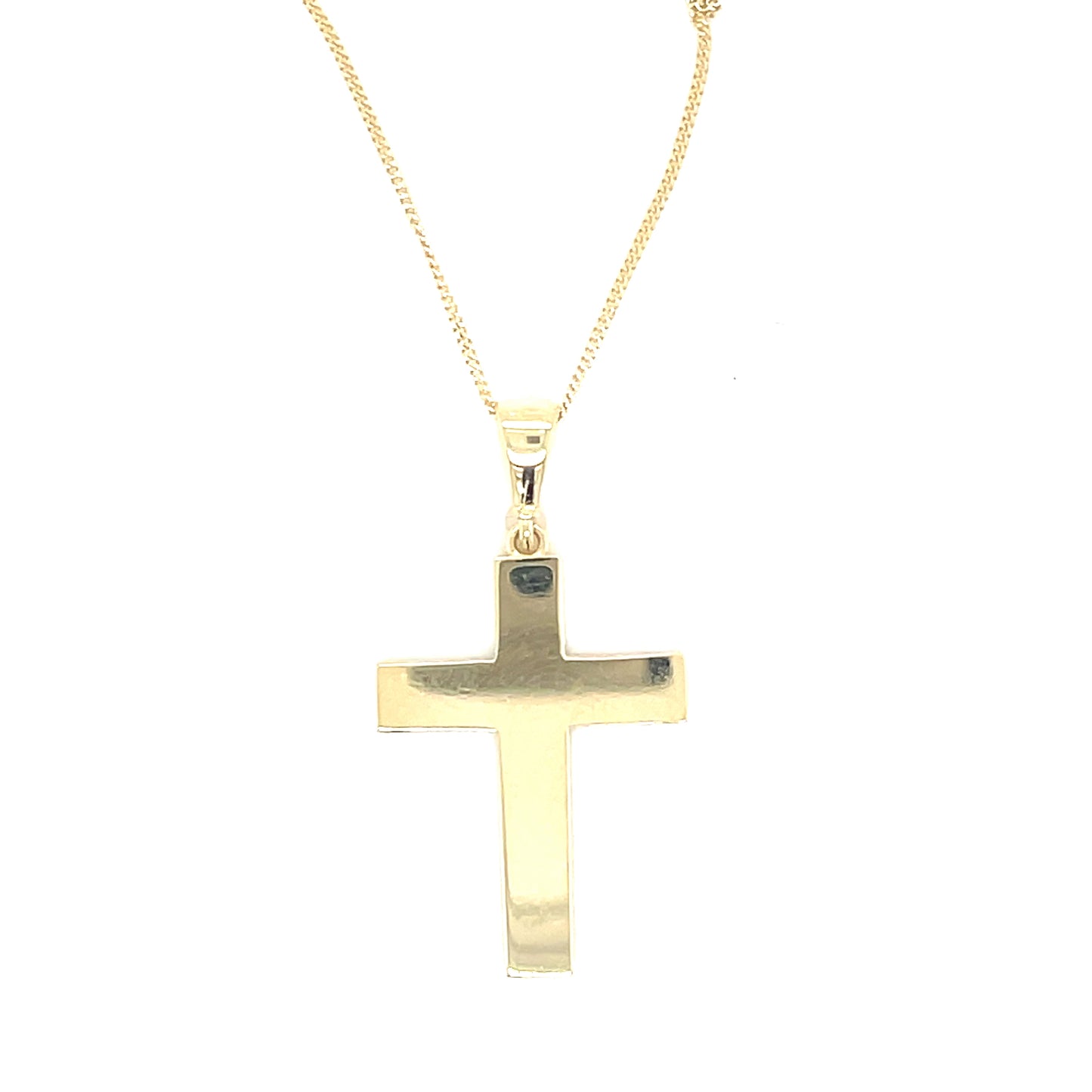 9ct Yellow Gold Heavy Polished Cross Pendant