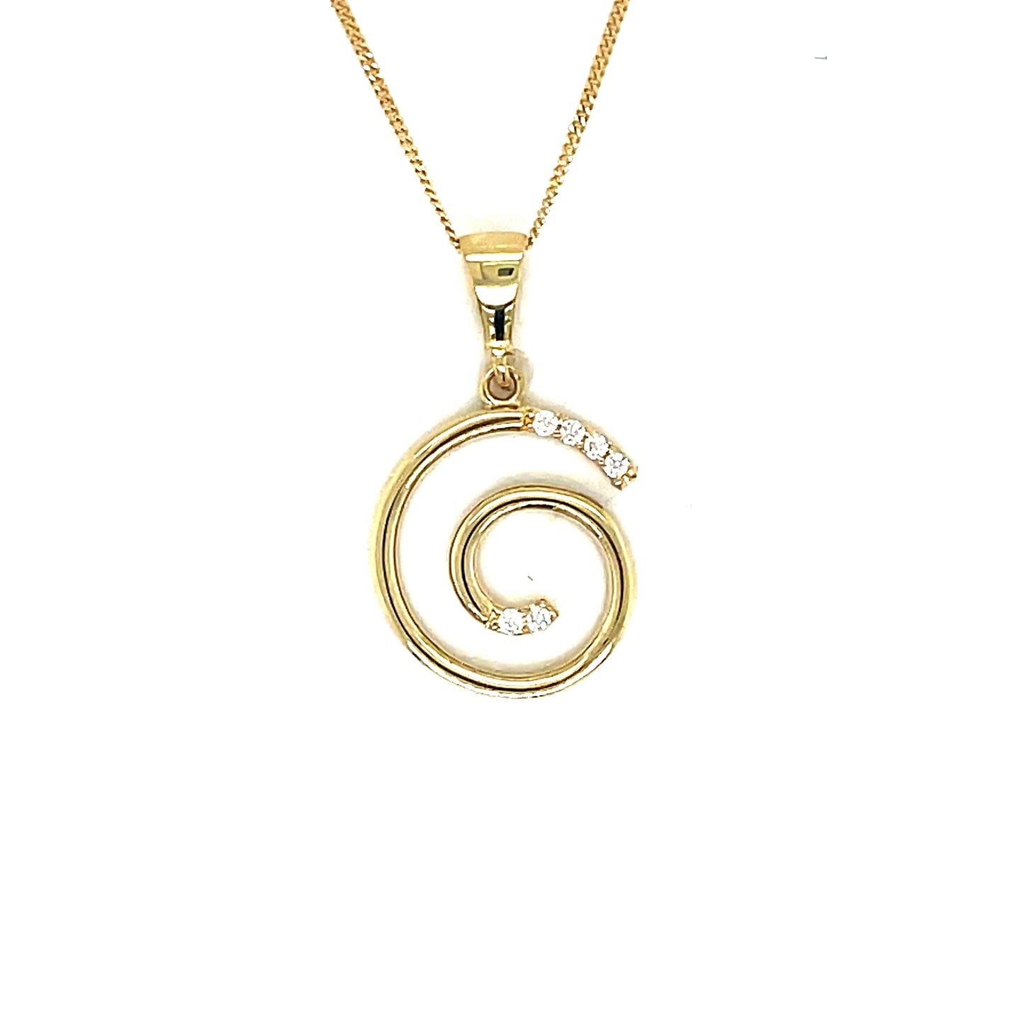 9ct Cubic Zirconia Open Swirl Pendant