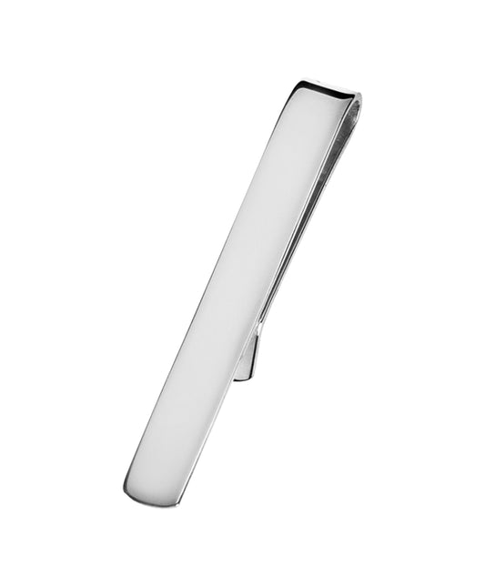 Sterling Silver Plain Gents Curved Tie Bar