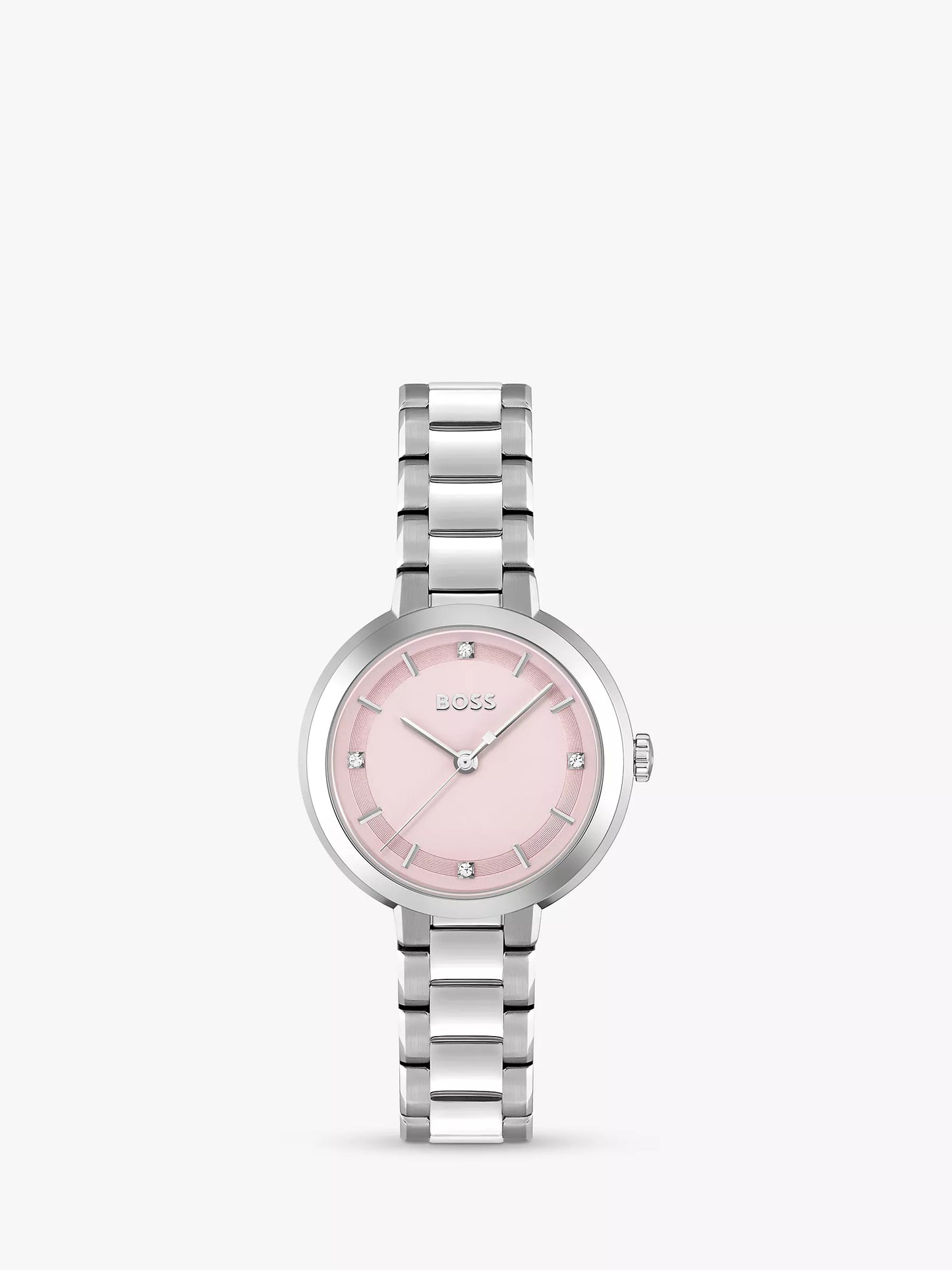 Ladies Stainless Steel Hugo Boss Sena Round Pink Dial Watch