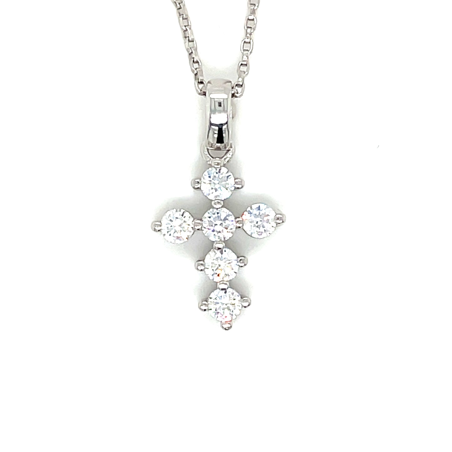 Sterling Silver CZ Set Cross