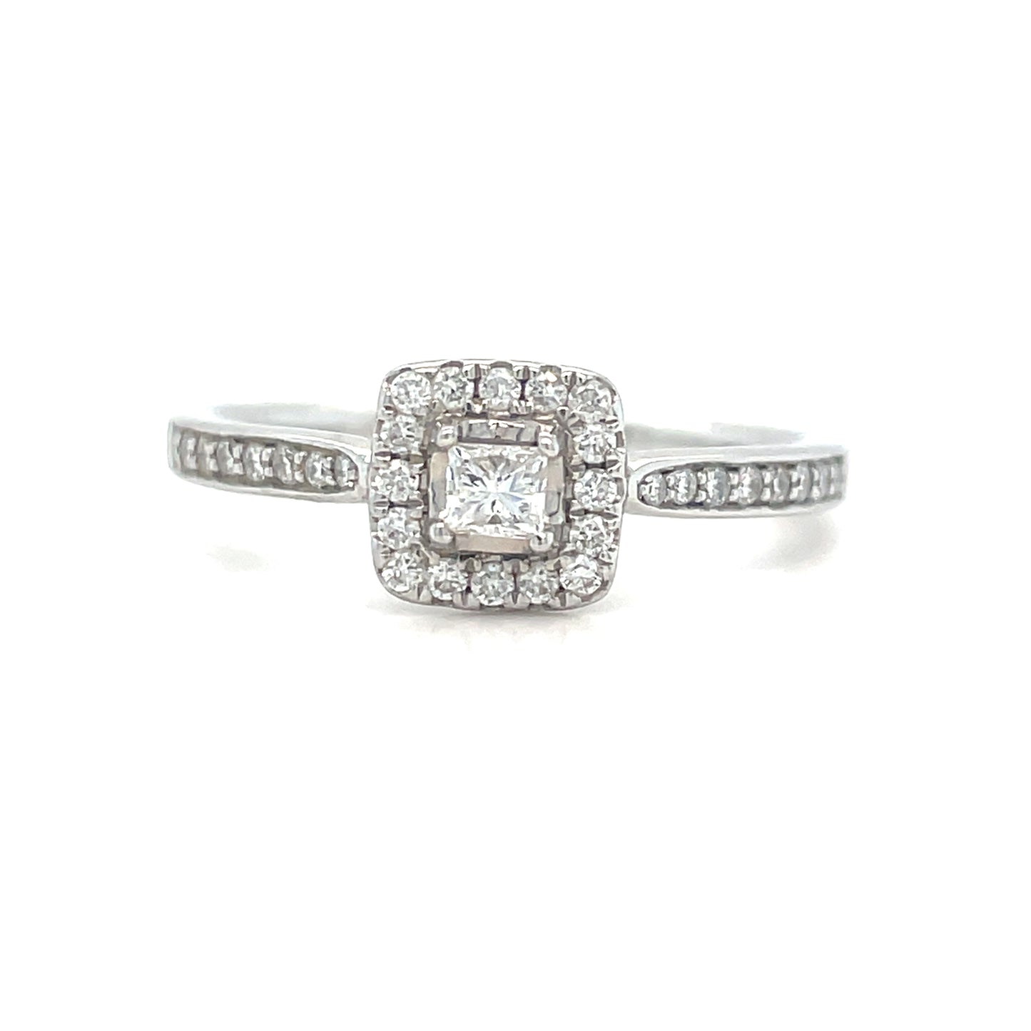 9ct Wh Pr Clus Dia Sh .20