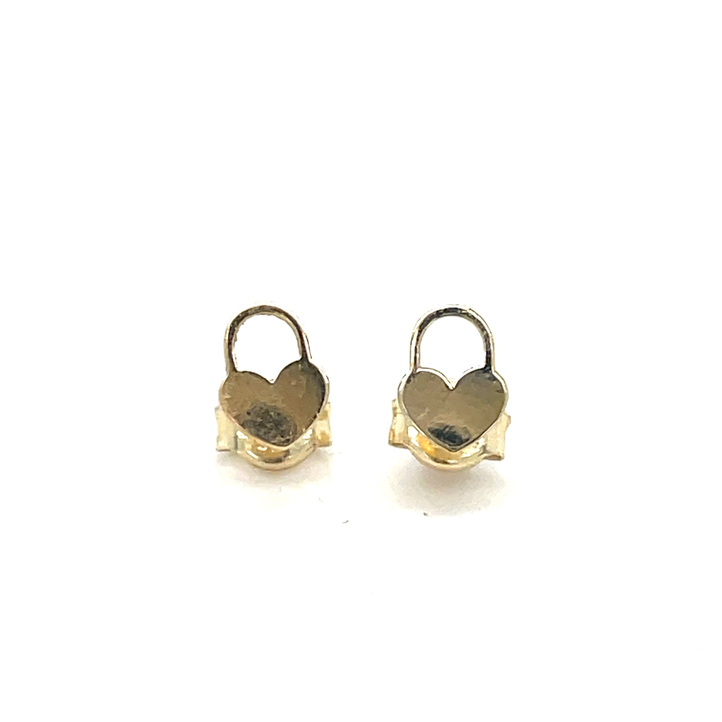 9ct Small Plain Heart Padlock Stud Earrings