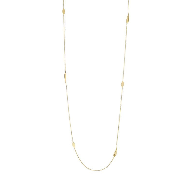 9ct Plain Marquis And Tear Pattered Necklet