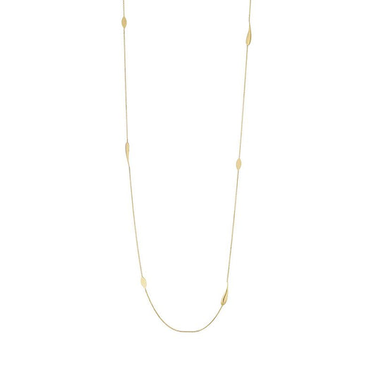 9ct Plain Marquis And Tear Pattered Necklet