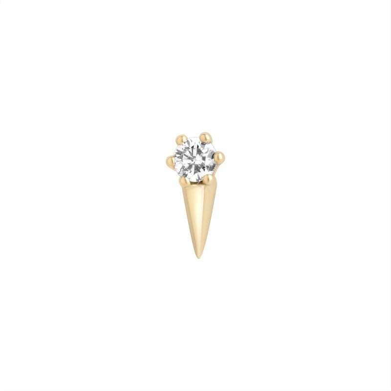 9ct Flatback Cartilage Stud Cubic Zirconia Spike Earring