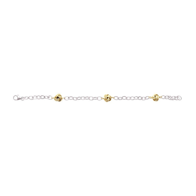 Sterling Silver Gold Plated Knot Bracelet