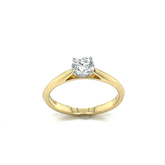 9ct 4 Claw Solitaire Diamond Ring .50ct