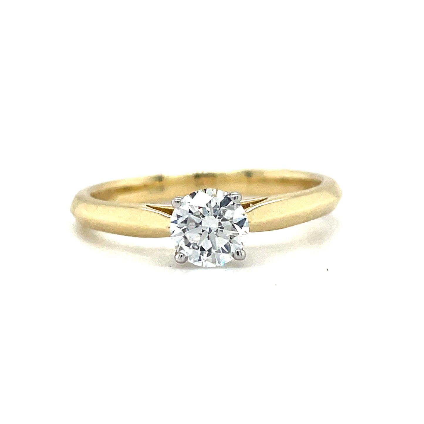 9ct 4 Claw Solitaire Cultured Diamond Ring .50ct