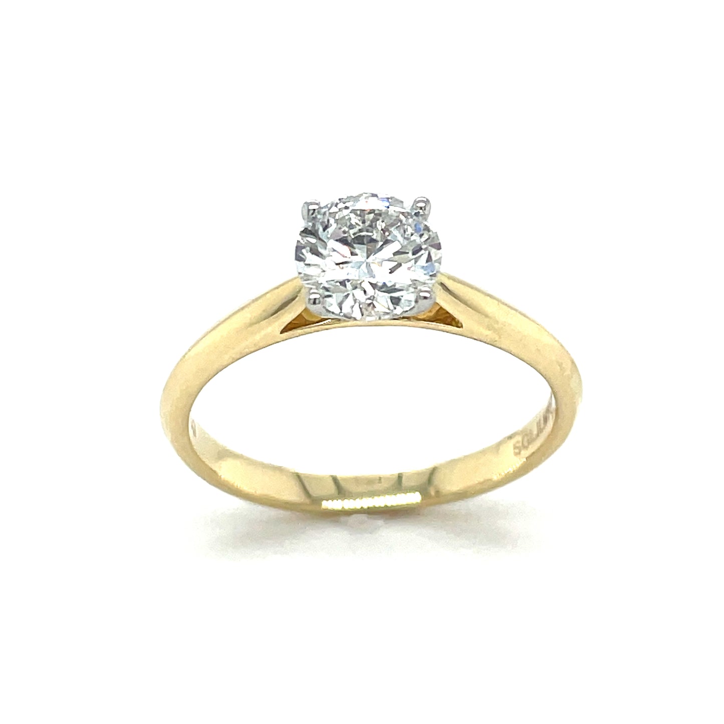 9ct 4 Claw Solitaire Cultured Diamond Ring