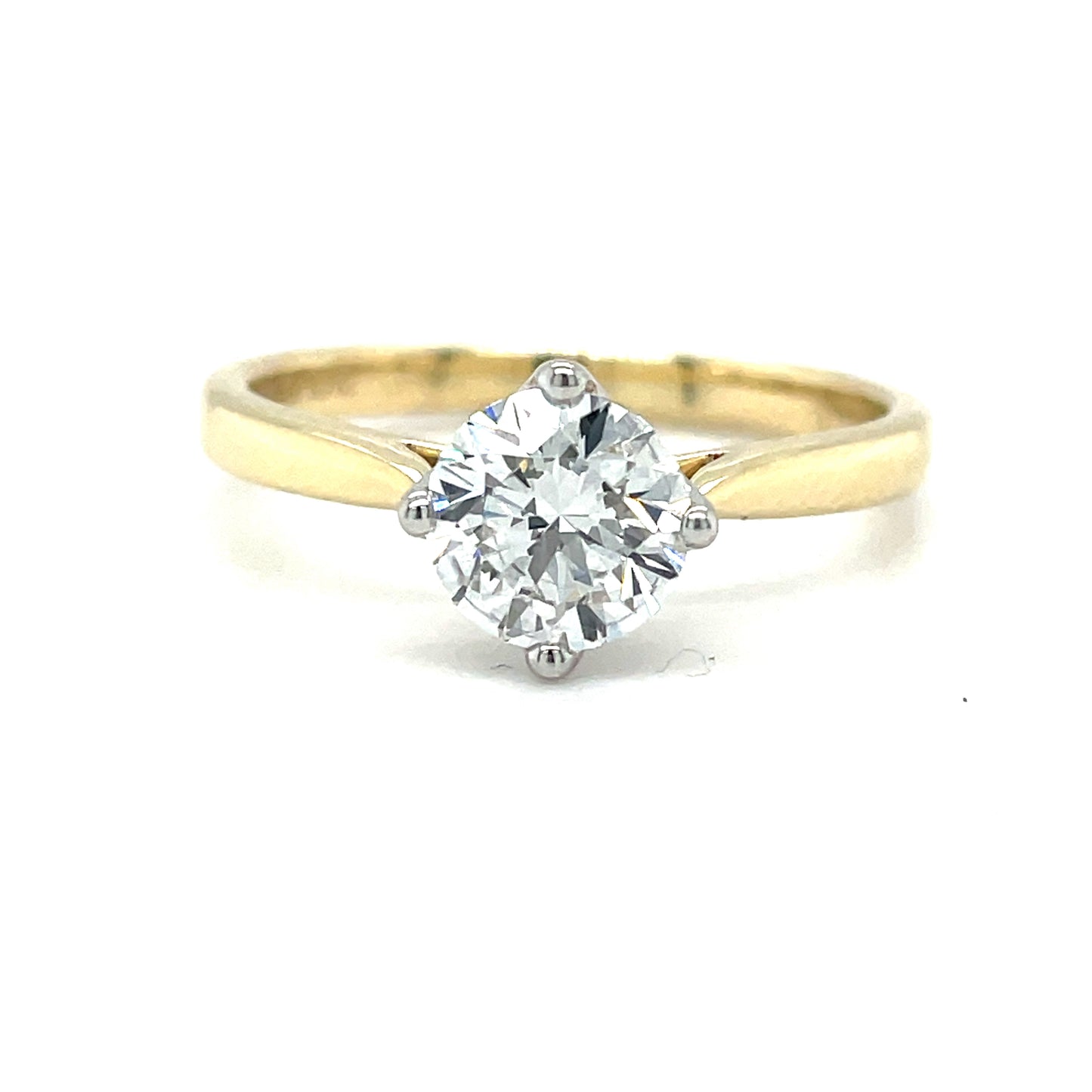 9ct Round 4 Claw Solitaire Offset Cultured Diamond Ring 1.00ct