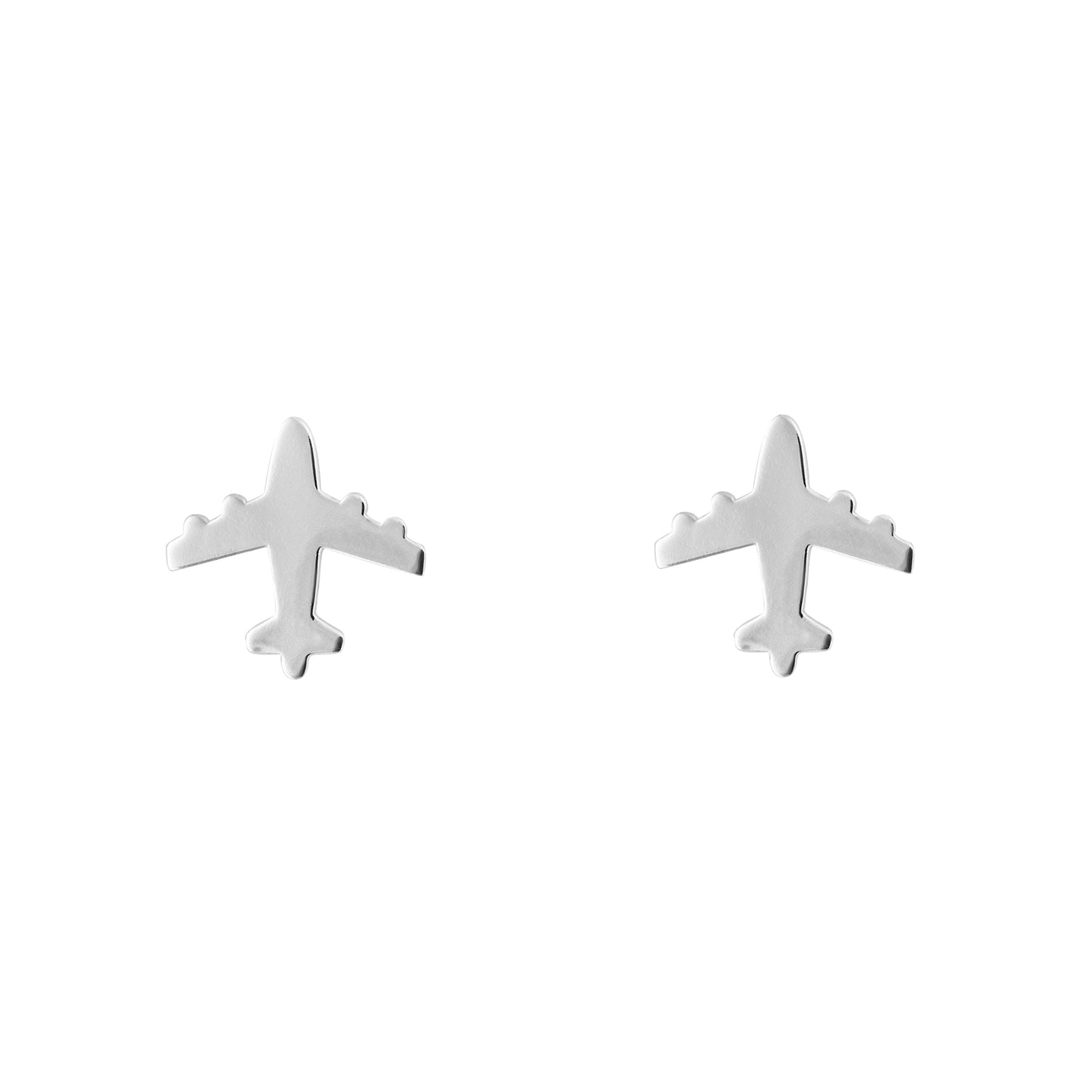 Sterling Silver Plane Stud Earrings