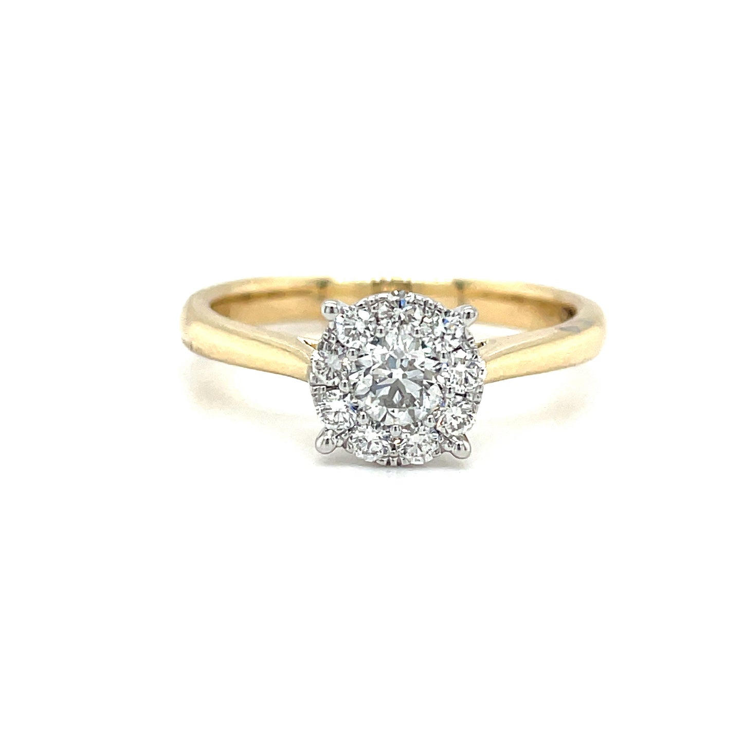 9ct Yellow Gold Round Cluster .50ct Diamond Ring