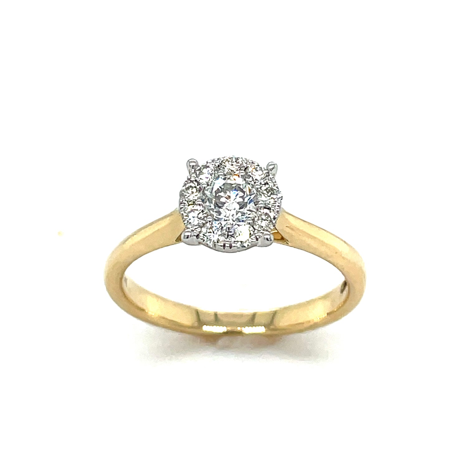 9ct Yellow Gold Round Cluster .50ct Diamond Ring