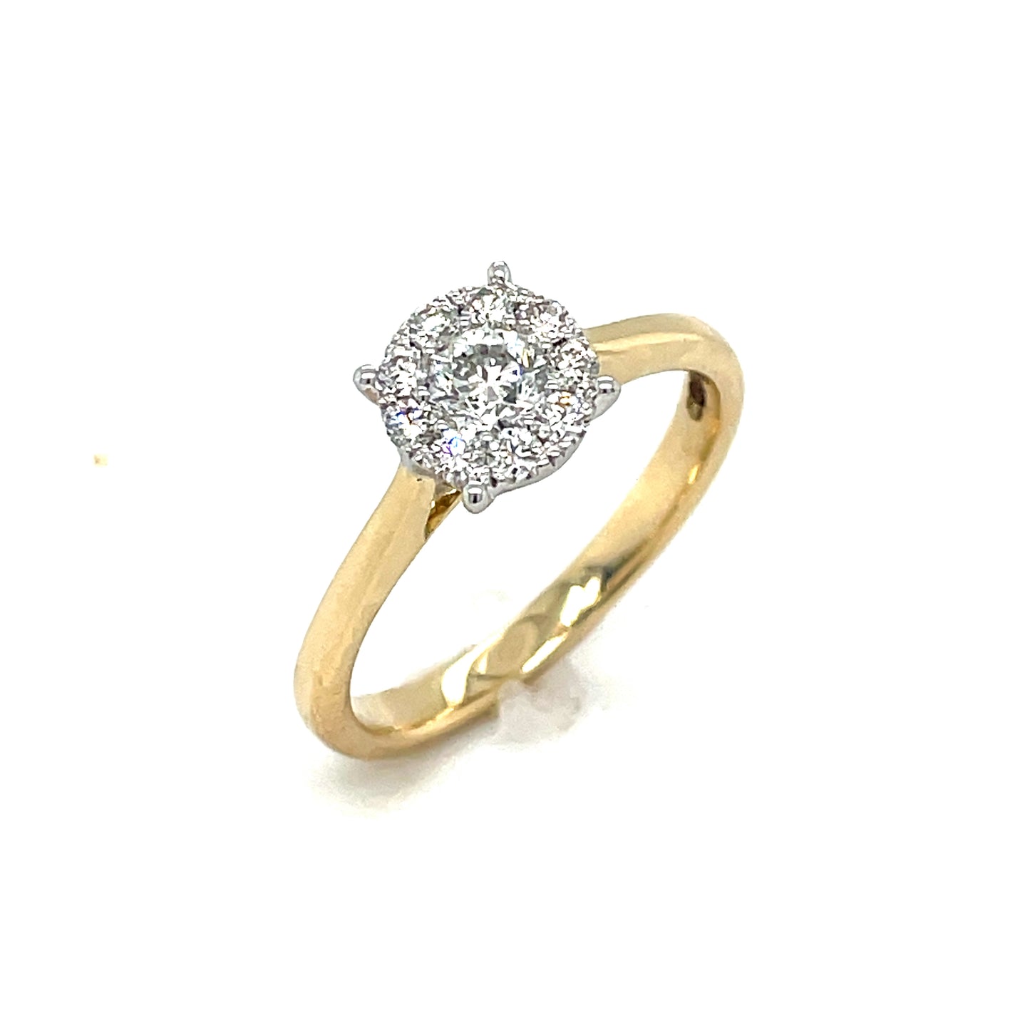 9ct Yellow Gold Round Cluster .50ct Diamond Ring