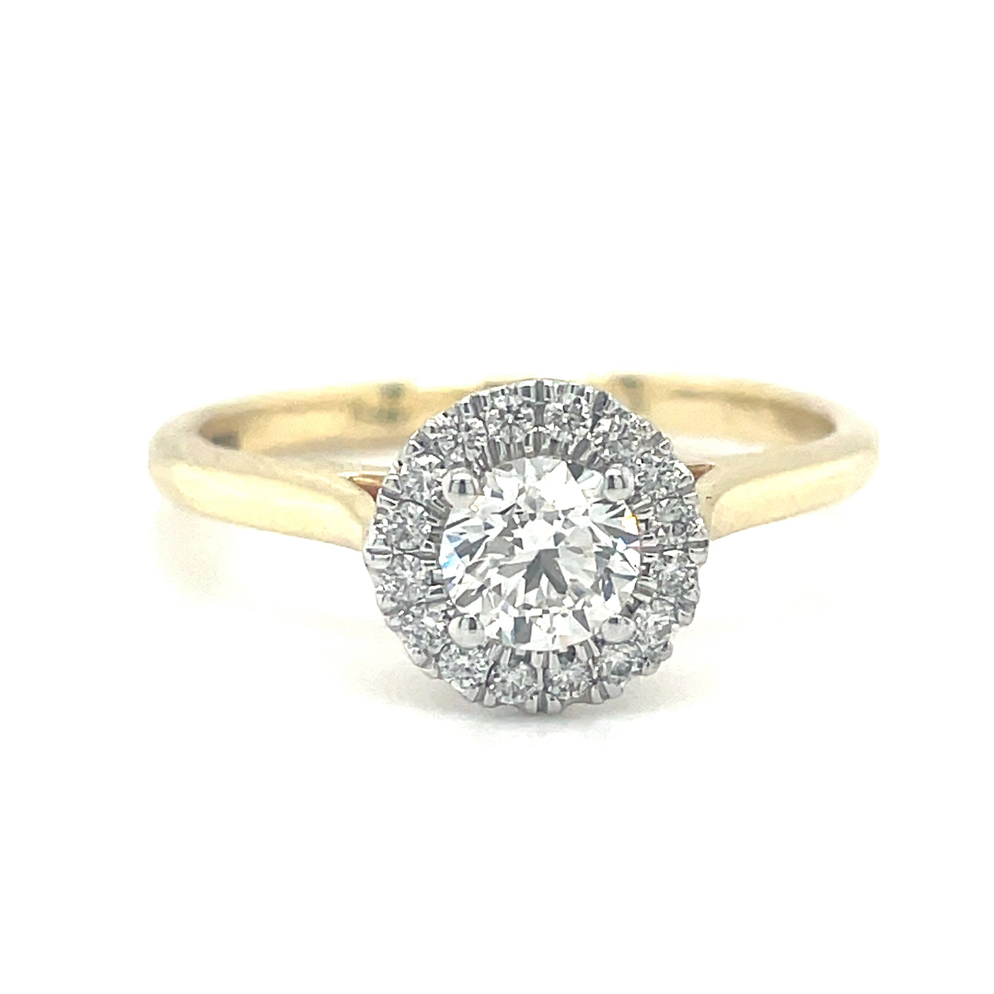 9ct Yellow Gold Round Cluster Diamond Ring .50ct