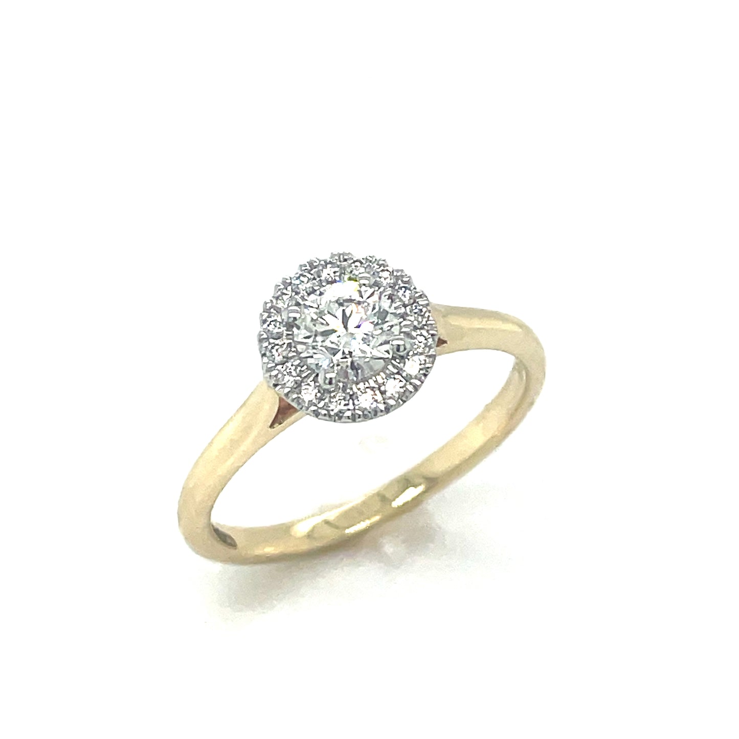 9ct Yellow Gold Round Cluster Diamond Ring .50ct