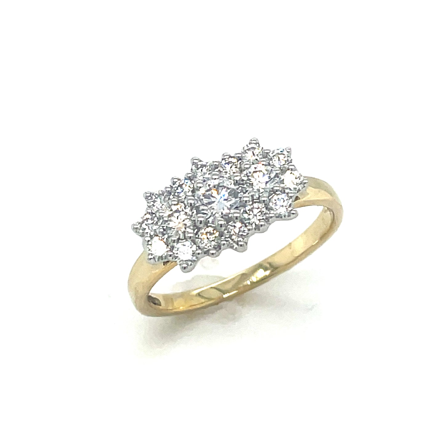 9ct Long Cluster 1.00ct Diamond Ring