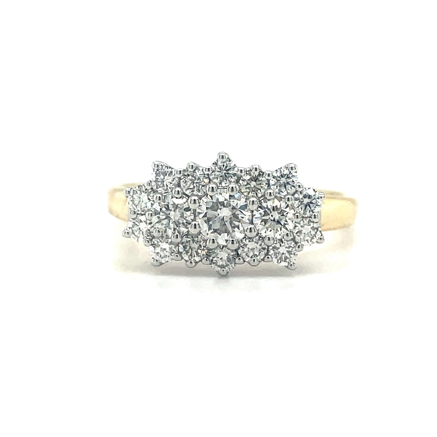 9ct Long Cluster 1.00ct Diamond Ring