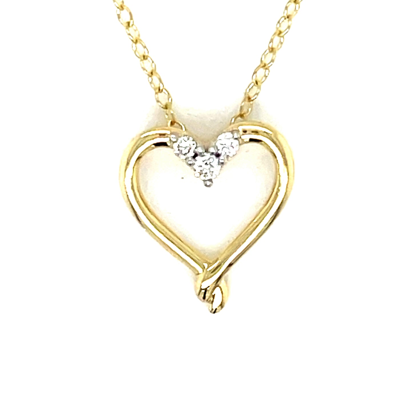 9ct Yellow Gold Diamond Heart Pendant .05ct