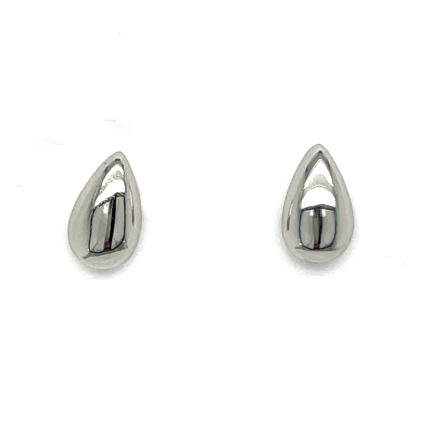 Sterling Silver Polished Bubble Tear Stud Earrings