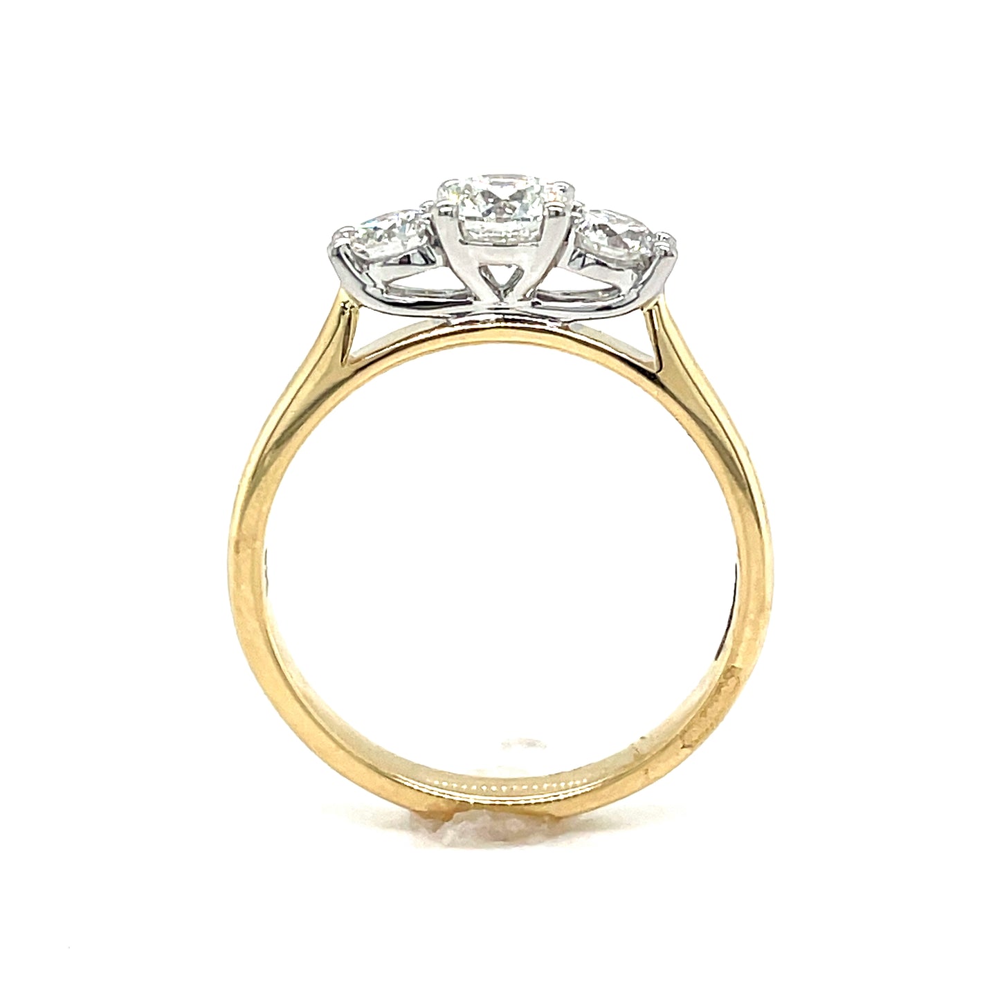 9ct Yellow Gold Three Stone Claw Set Diamond Ring .75ct