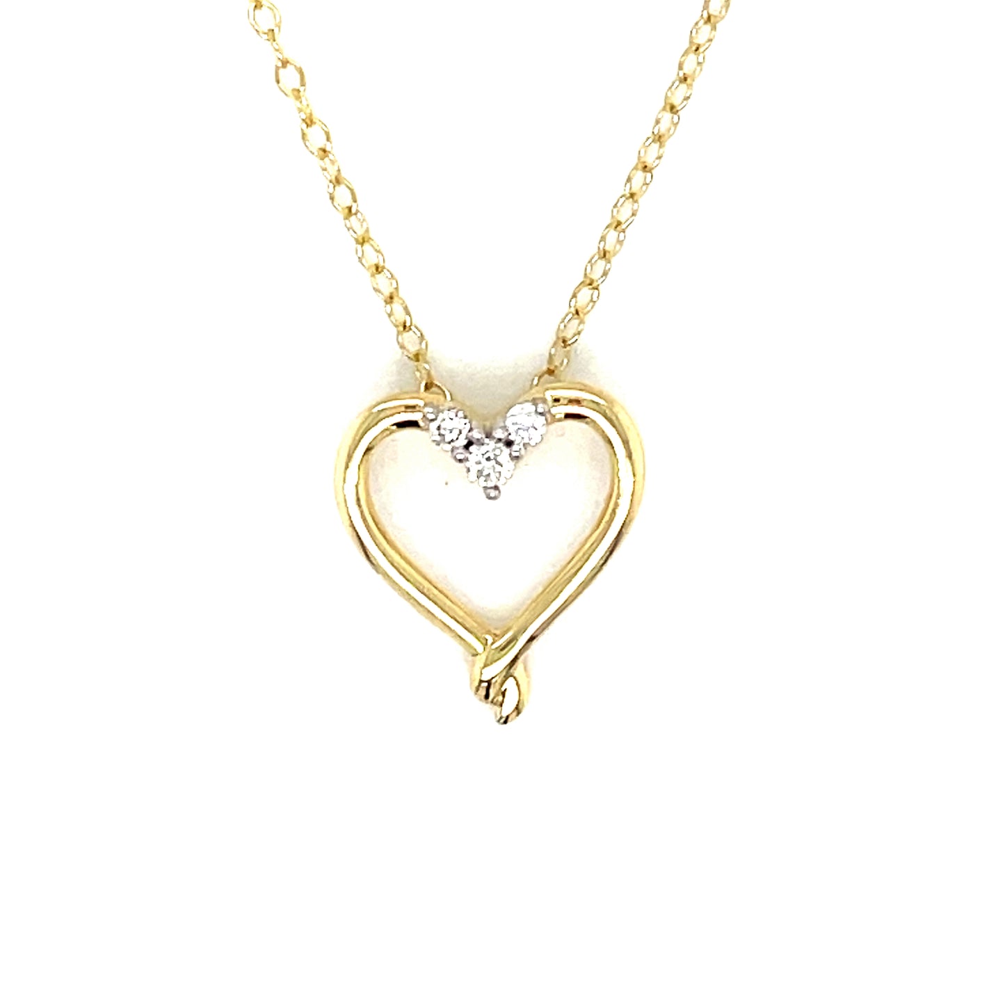 9ct Yellow Gold Diamond Heart Pendant .05ct