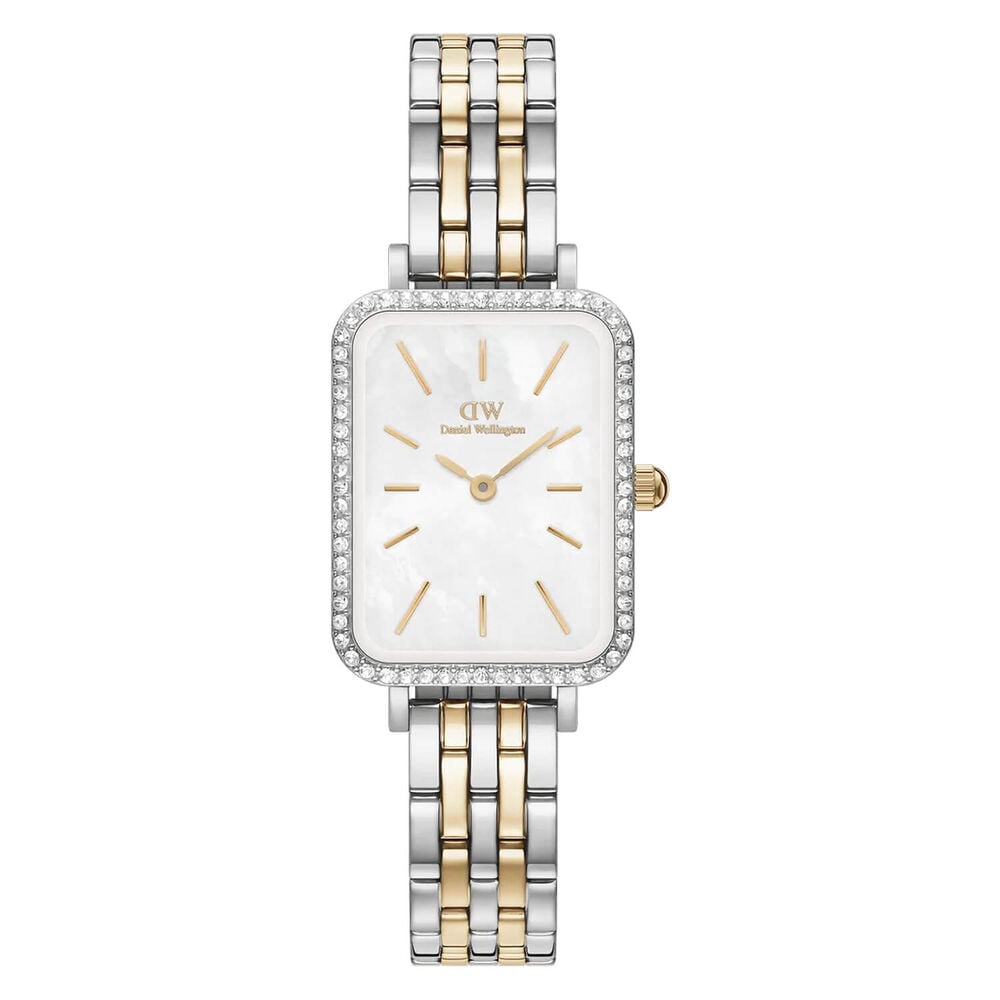 Ladies Daniel Wellington Quadro Lumine 5-link Mother Of Pearl Dial