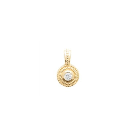 Burren 18ct Gold Plated Rubover Millgrain CZ Pendant
