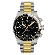 Gents Two Tone Tissot PR516 Chronograph With Black Dial and Bezel