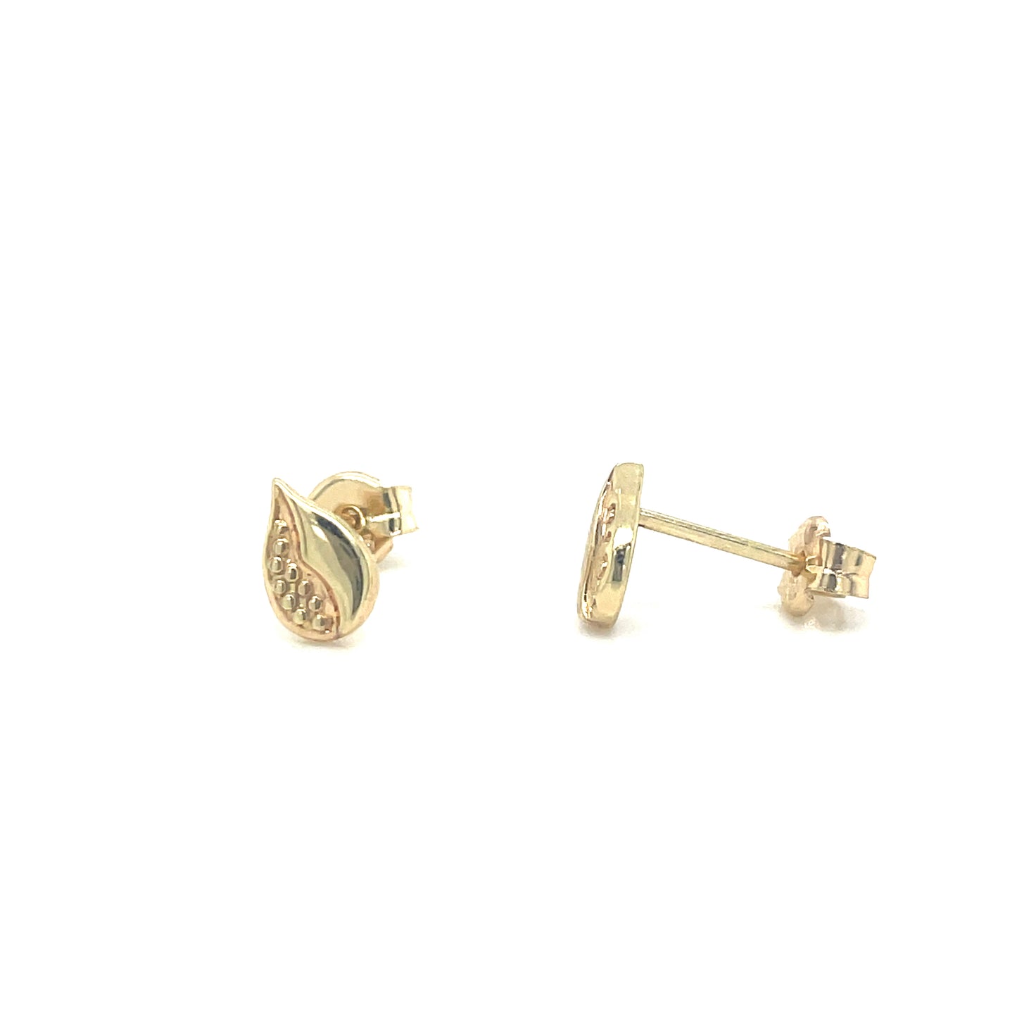 9ct Yellow Gold Leaf Stud Earring