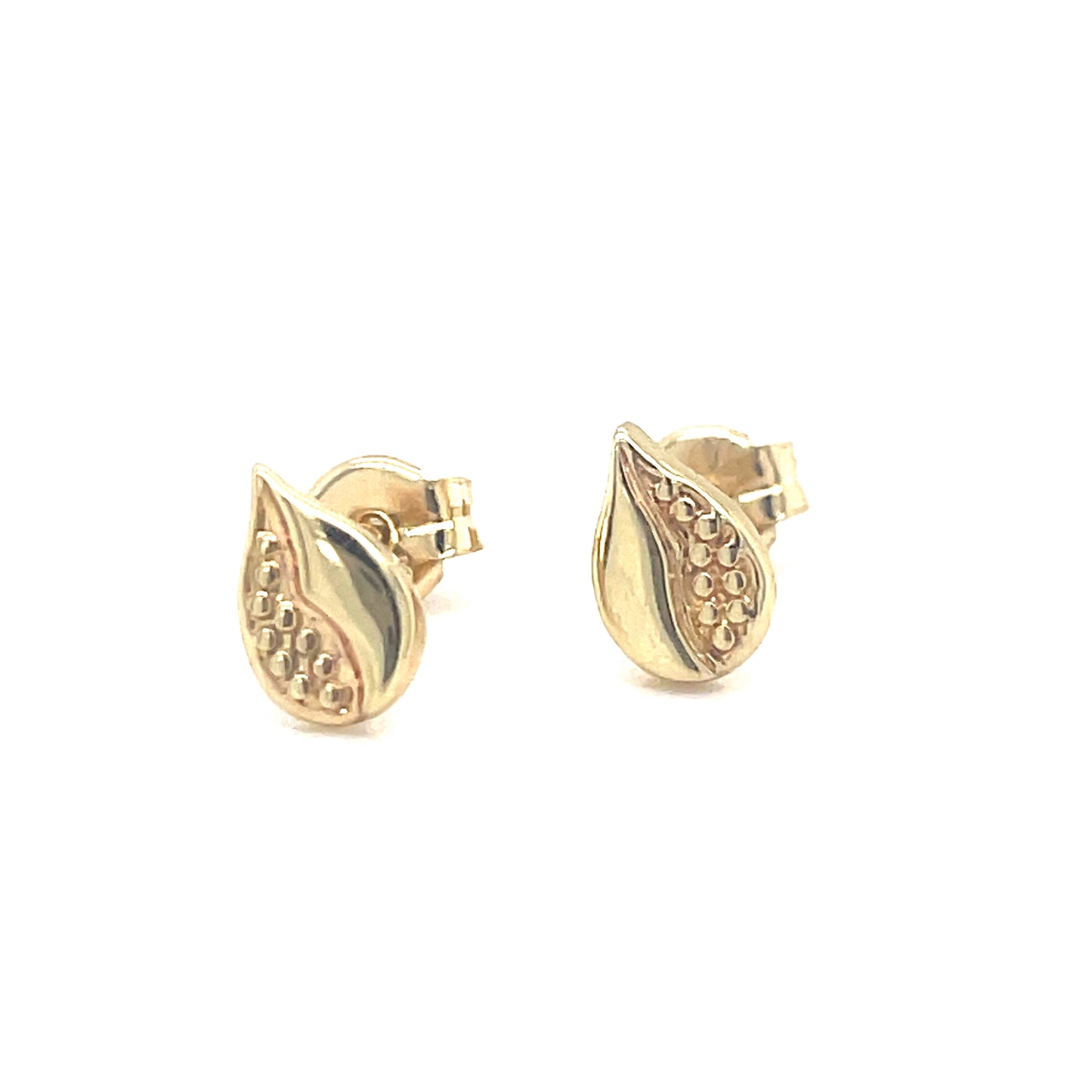 9ct Yellow Gold Leaf Stud Earring
