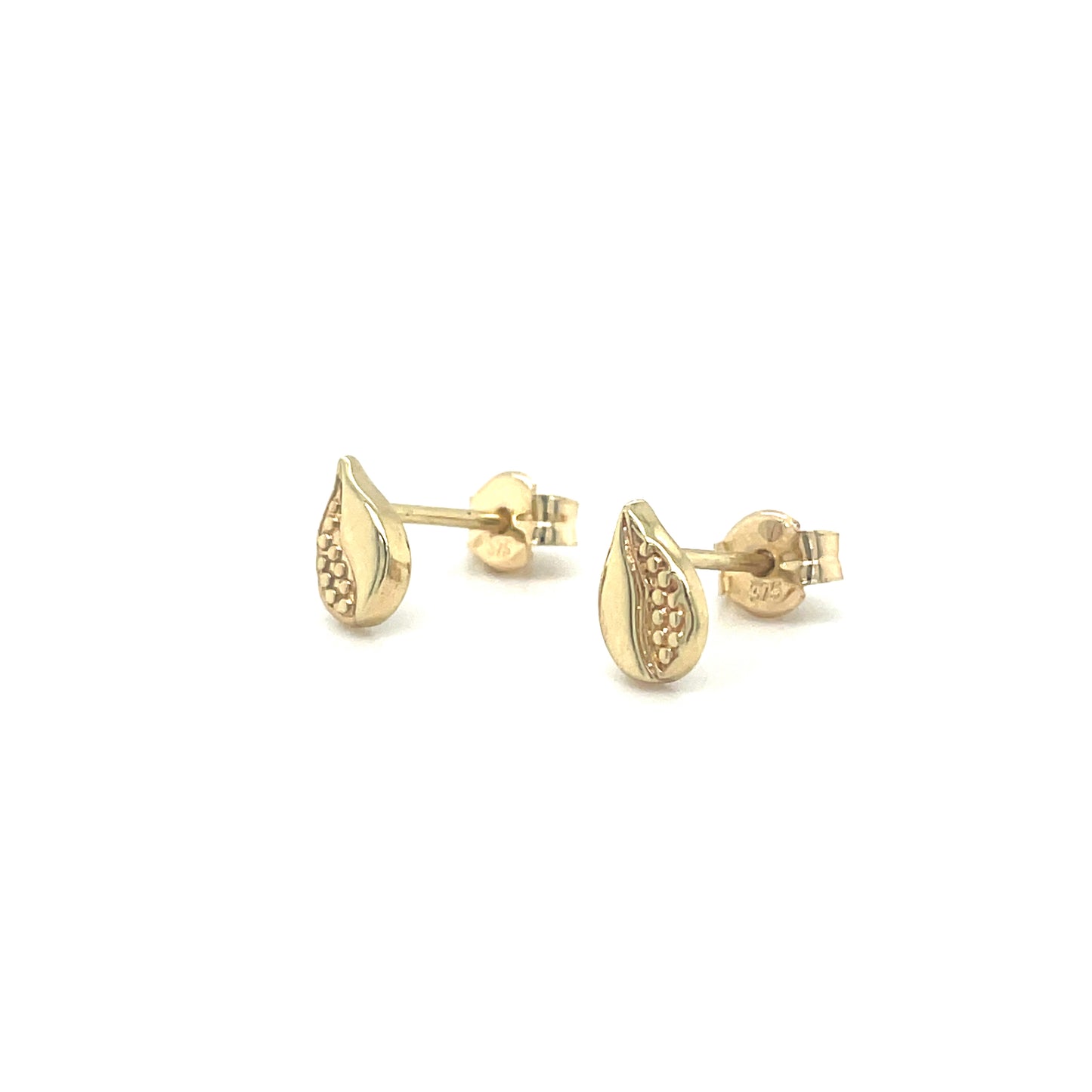 9ct Yellow Gold Leaf Stud Earring