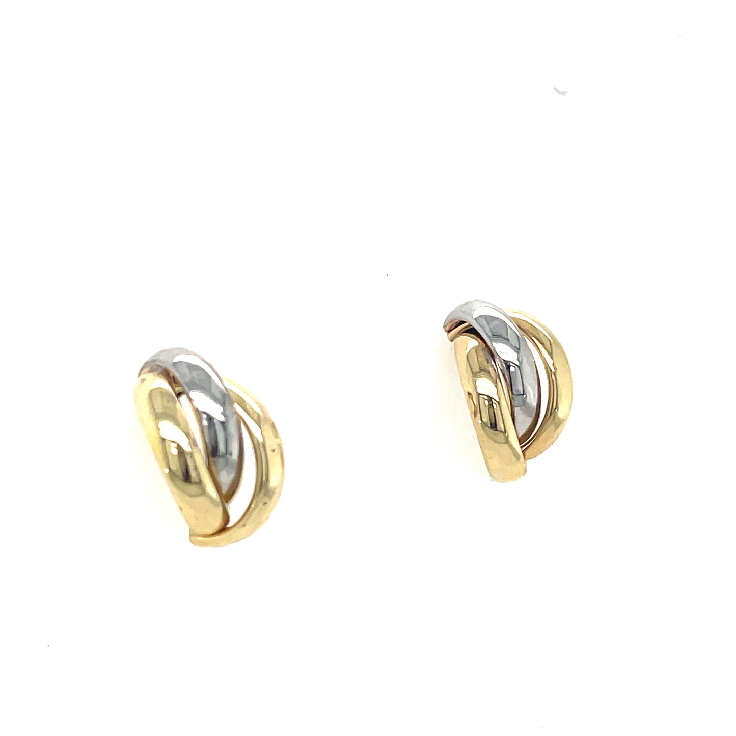 9ct Two Tone Triple Hoop Huggy Earring