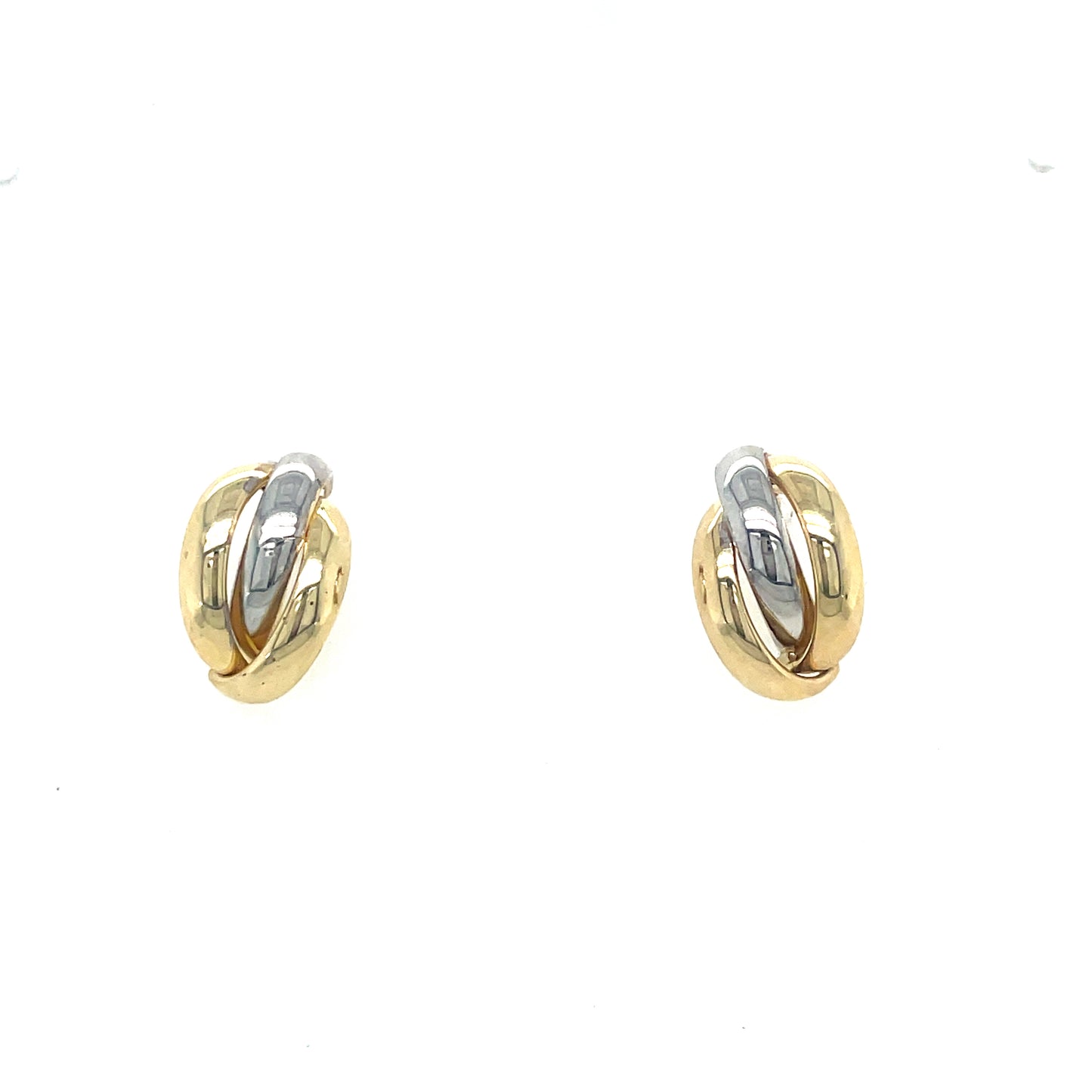 9ct Two Tone Triple Hoop Huggy Earring