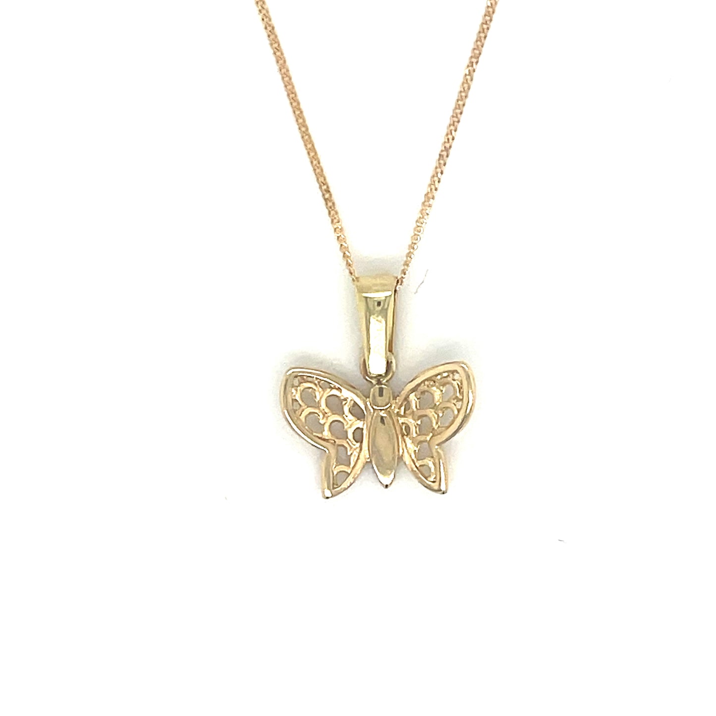9ct Yellow Gold Open Butterfly Pendant