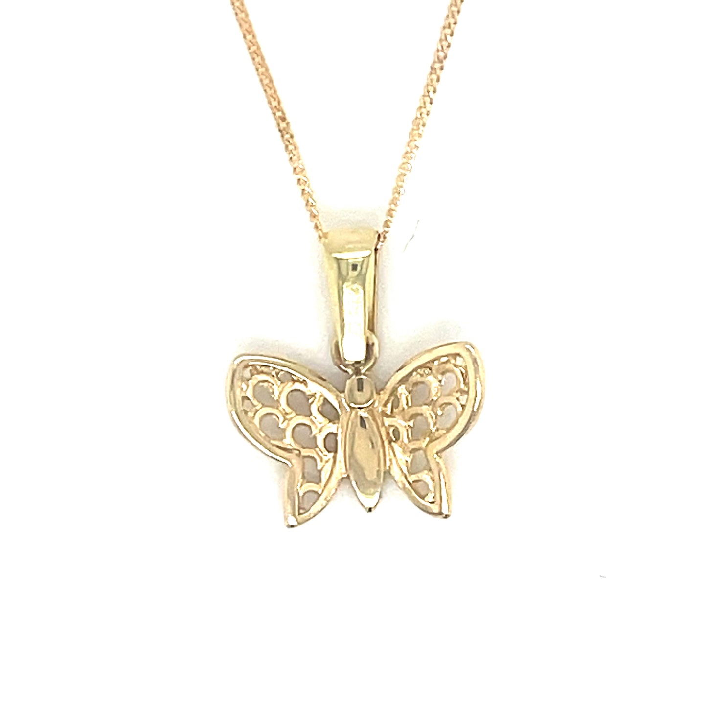 9ct Yellow Gold Open Butterfly Pendant