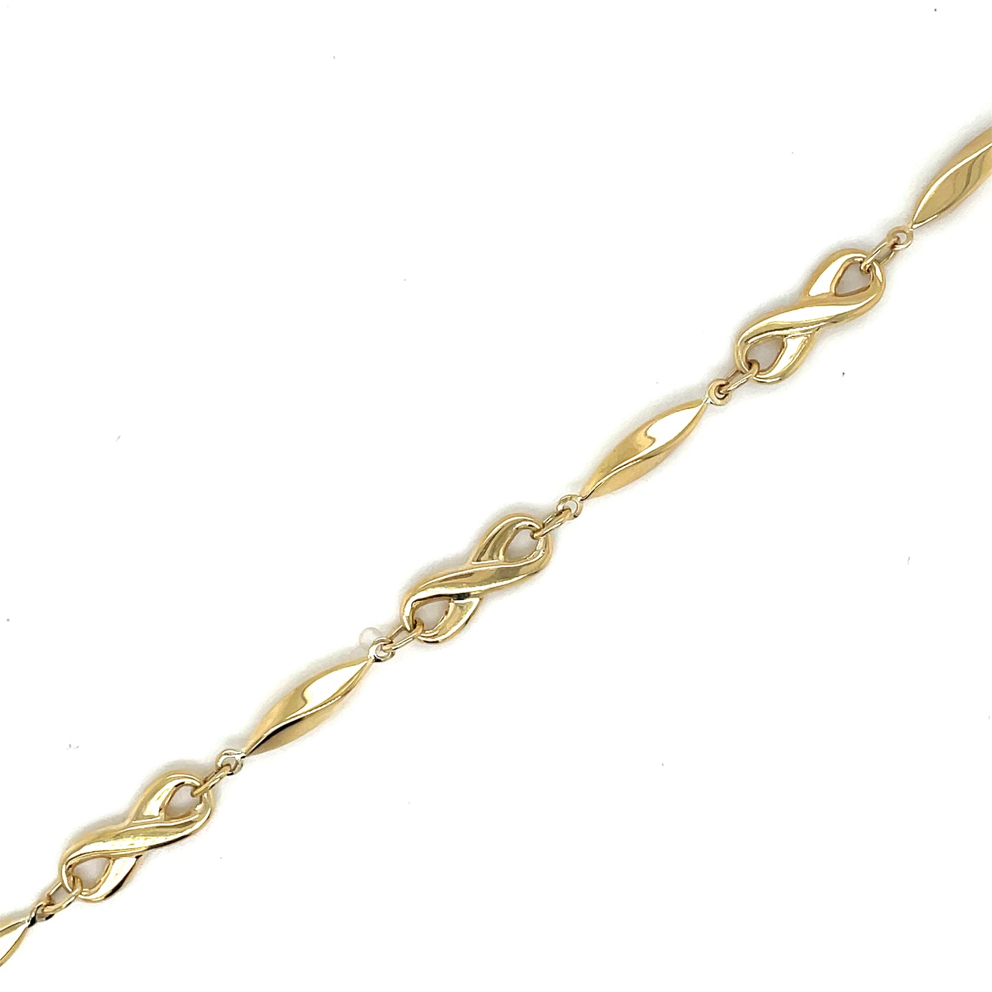 9ct Infinity and Flat Twist Link Bracelet