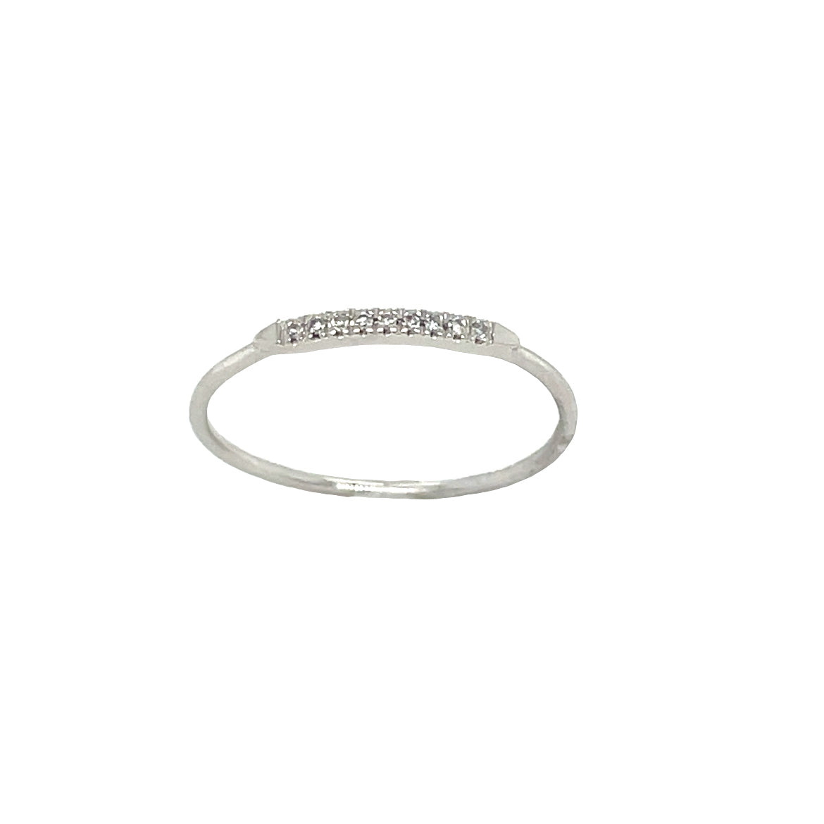 9ct White Gold 9 Stone Fine Diamond Ring .03ct