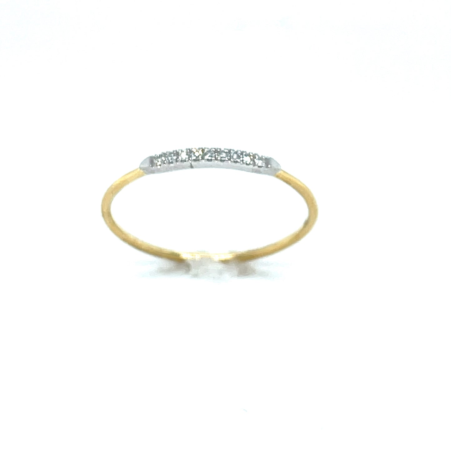 9ct Yellow Gold 9 Stone Fine Diamond Ring .03ct