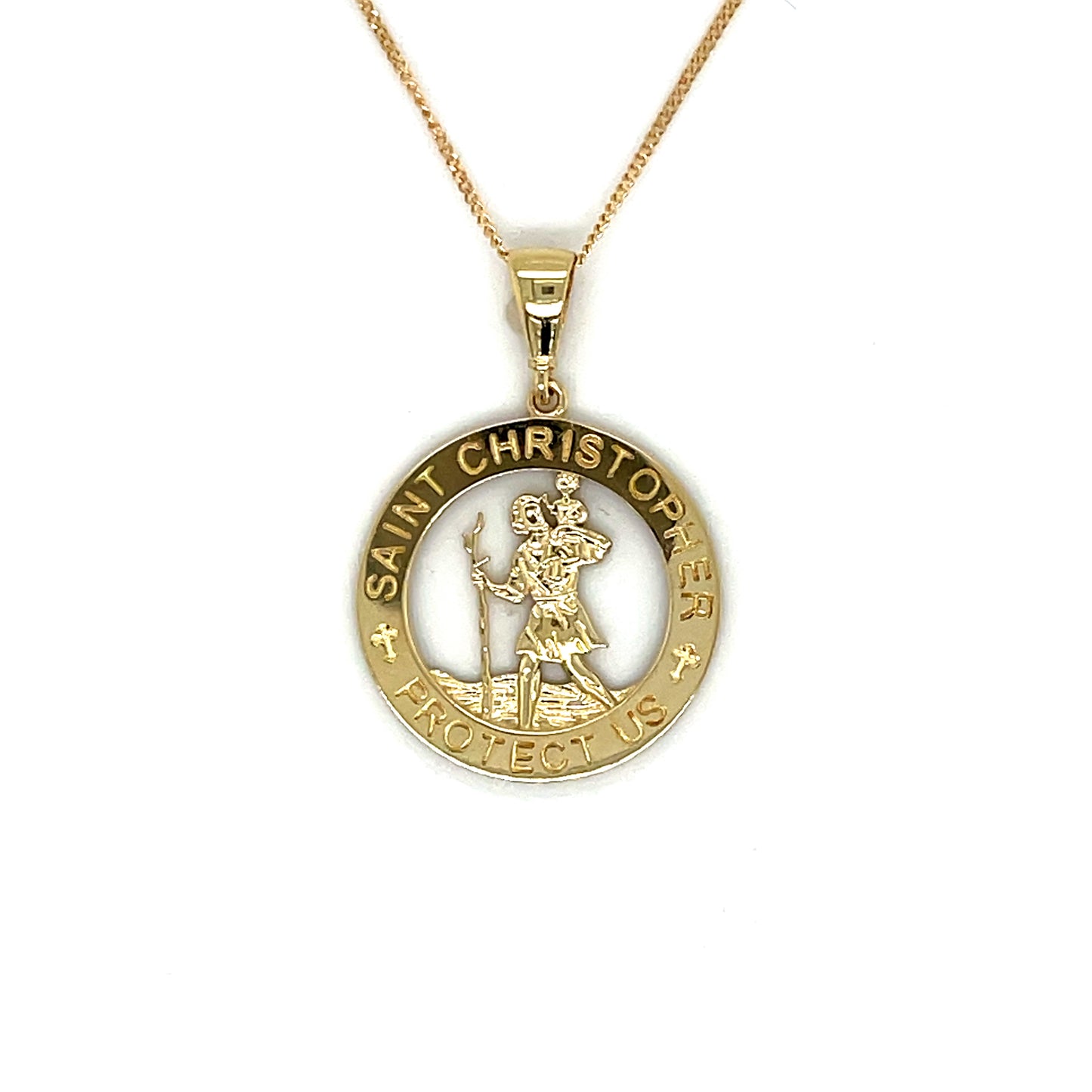 9ct Yellow Gold Cutout St. Christopher Medal