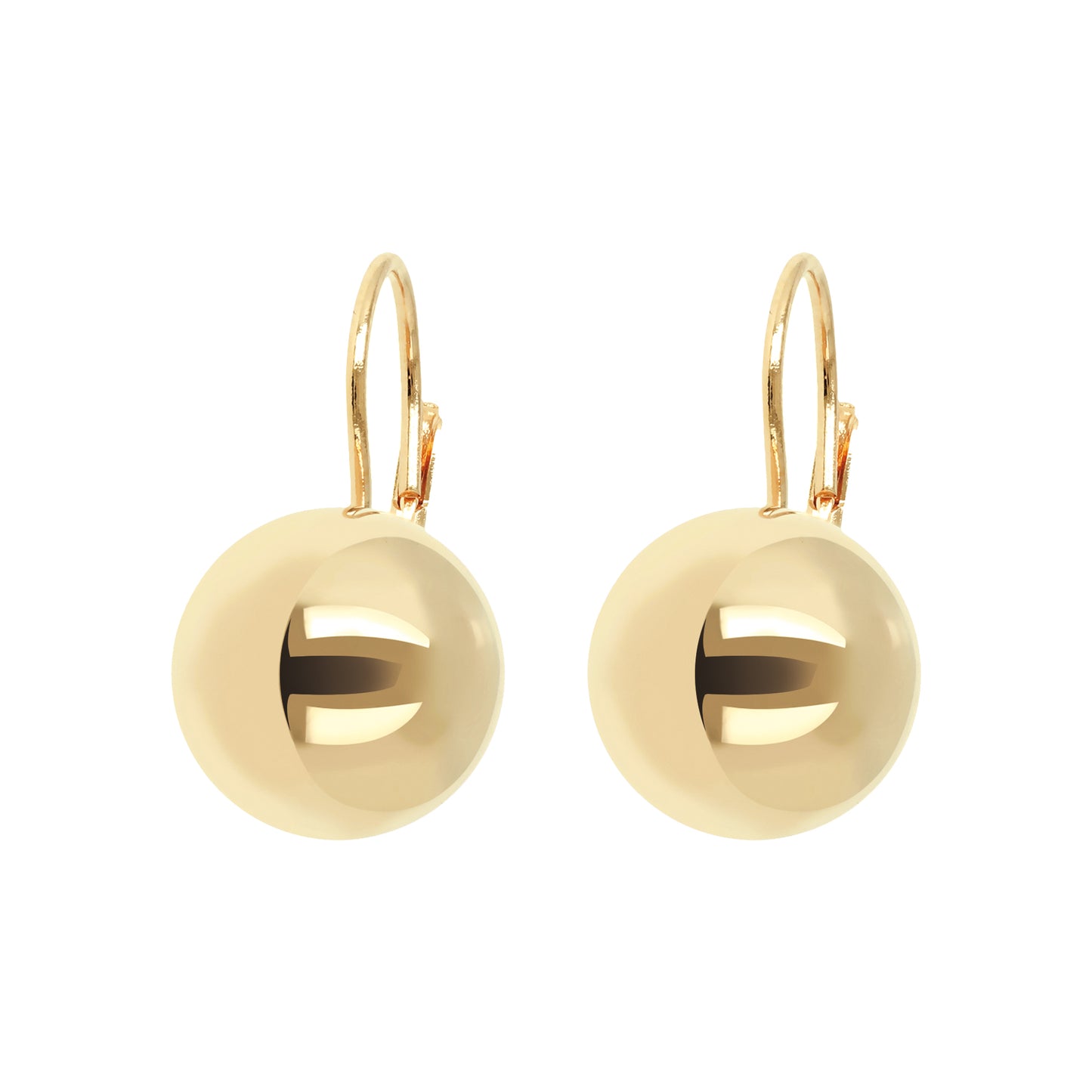 Bronzeallure Purezza Gold Plated Hook Earring With 14mm Ball