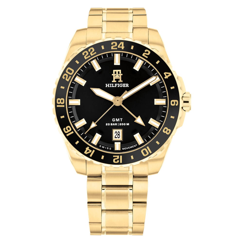 Gents Tommy Hilfiger Quartz Gold watch with Black Dial