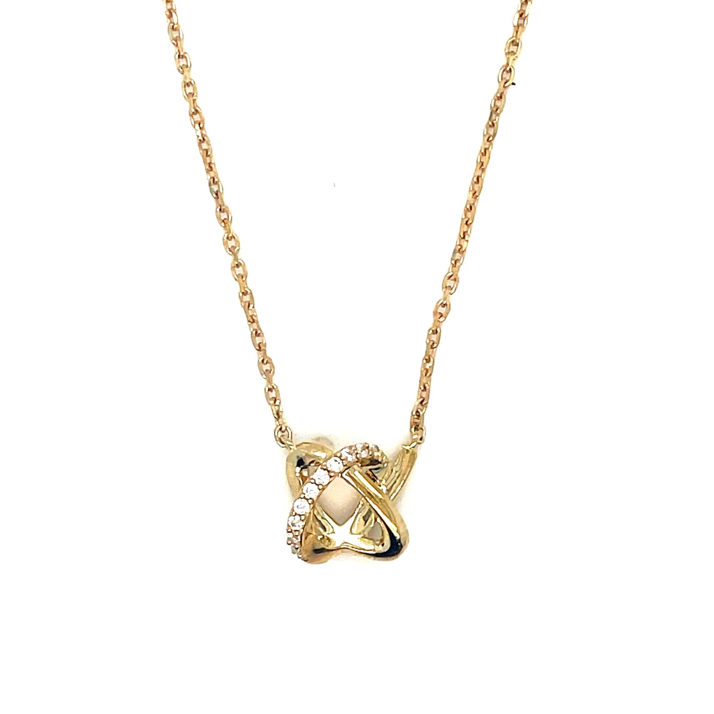 9ct Cubic Zirconia Open Knot Necklet
